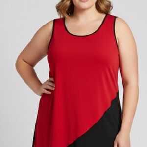 😍SHOW SPECIAL - CHICO’S EASYWEAR Red and Black Tank with Layers size Large